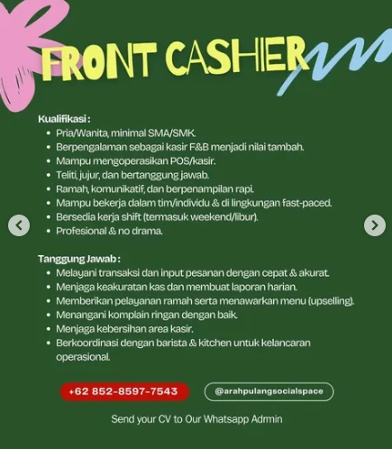Loker Front Cashier