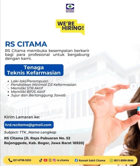 Loker Tenaga teknis kefarmasian
