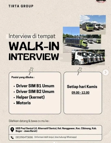 Loker Driver SIM B1 umum