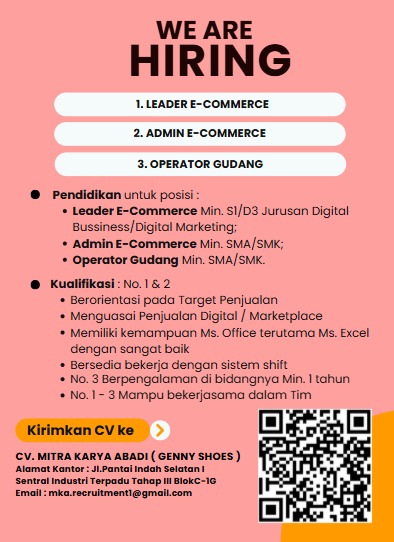 Loker 1. LEADER E-COMMERCE 2. ADMIN E-COMMERCE 3. OPERATOR GUDANG