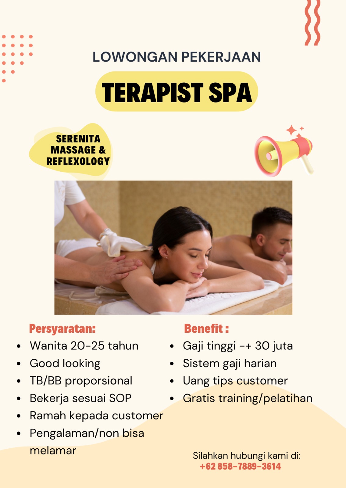 Loker TERAPIST SPA MASSAGE & REFLEXOLOGY