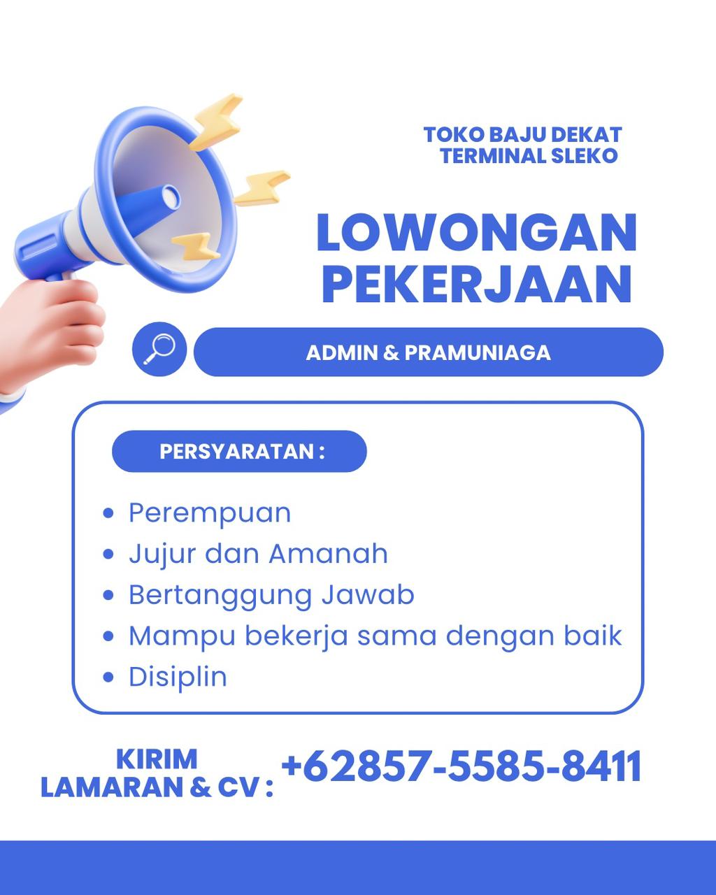 Loker ADMIN & PRAMUNIAGA