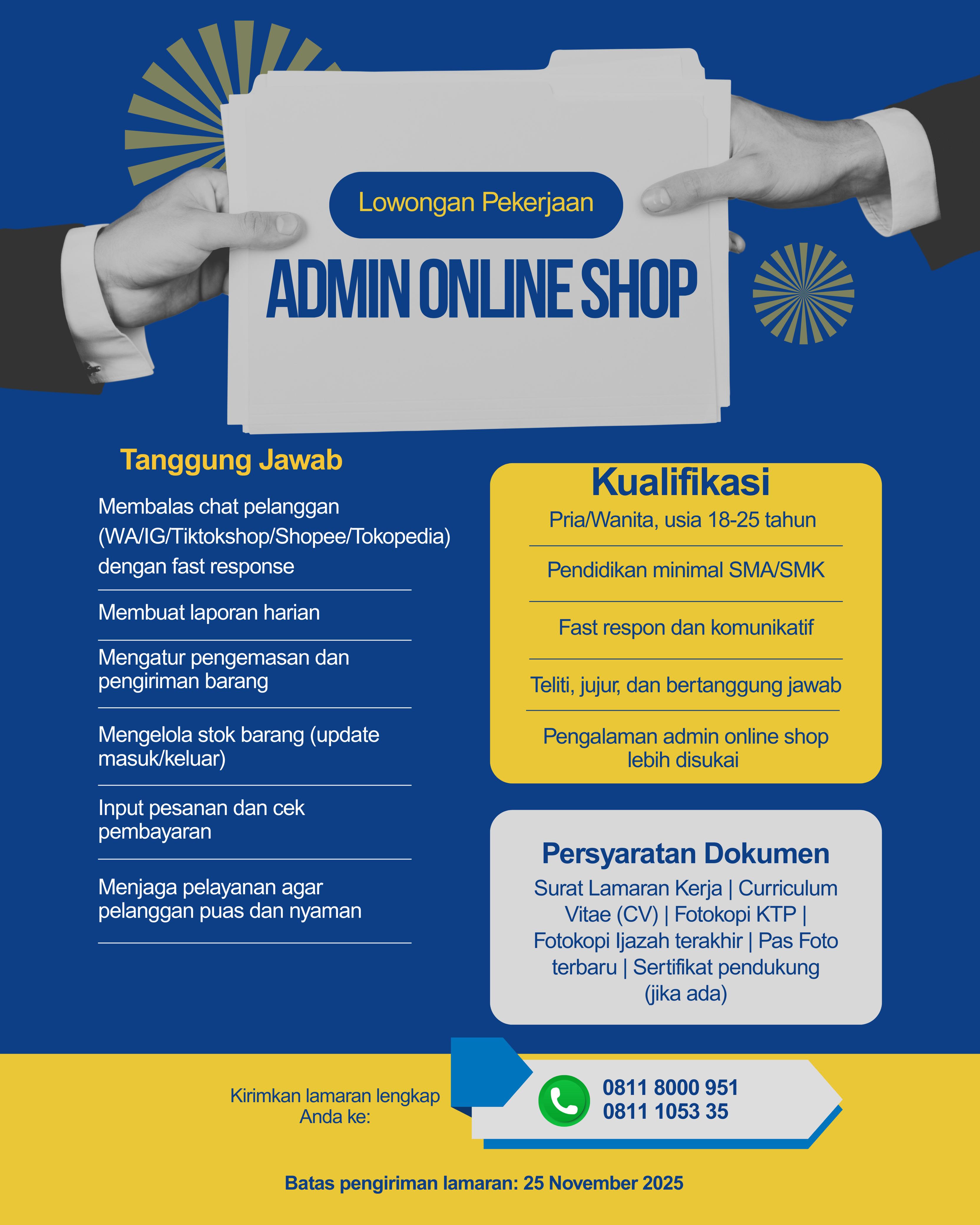 Loker ADMIN ONLINE SHOP