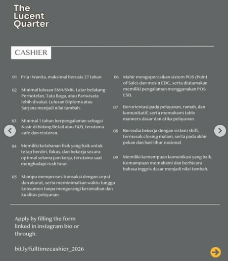Loker Cashier