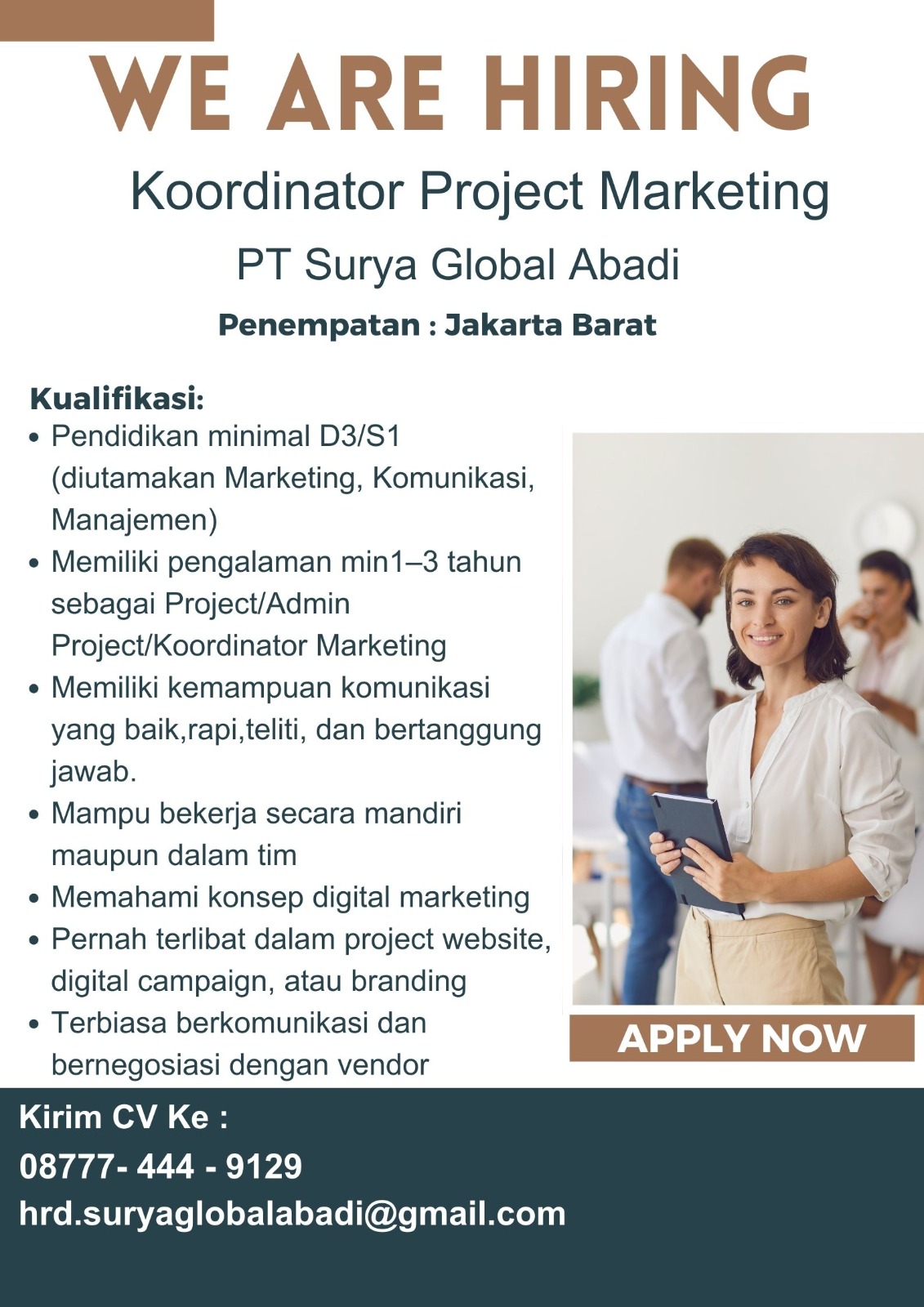 Loker Koordinator Project Marketing