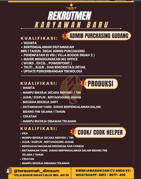 Loker Cook/Cook helper