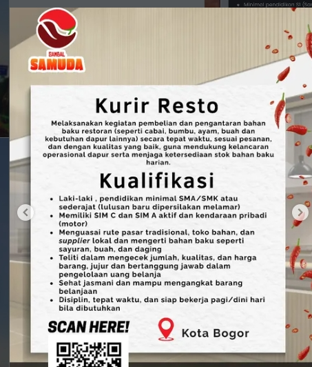 Loker Kurir resto