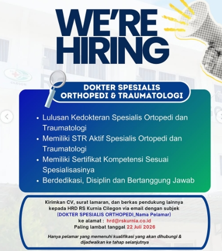 Loker Dokter Specialis Orthopedi & Traumatologi